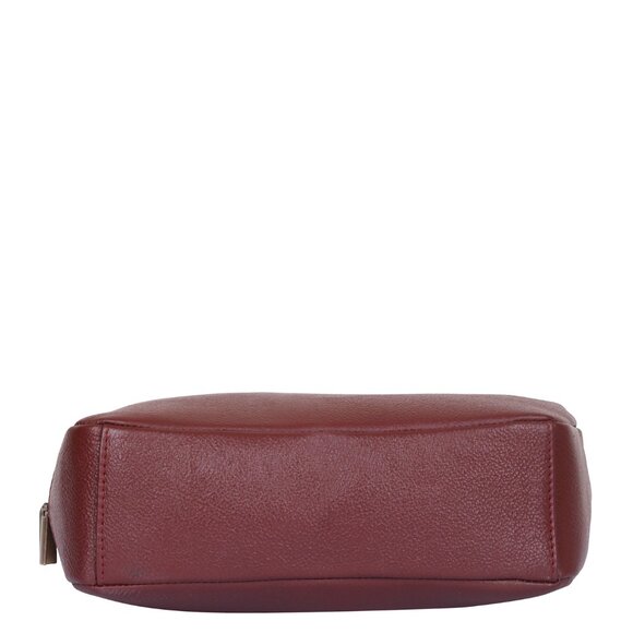 Cherry Red Leather Women Top Handle Shoulder Hobo Bag Ladies Satchel Handbag - Picture 7 of 10